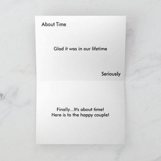 いよいよ結婚の異人種間おもしろいの夫婦挨拶 カード (内部)