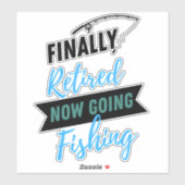 いよいよ退職した行く魚釣りかわいい シール (シート)
