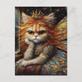 いらいらした小さなかわいい猫の妖精 ポストカード (正面)