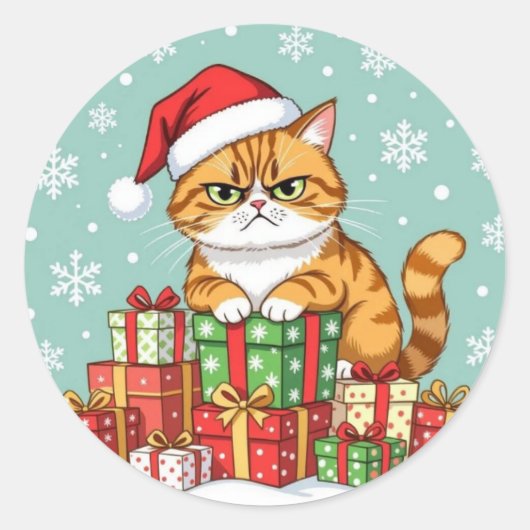 いらいらクリスマス ラウンドシール (正面)