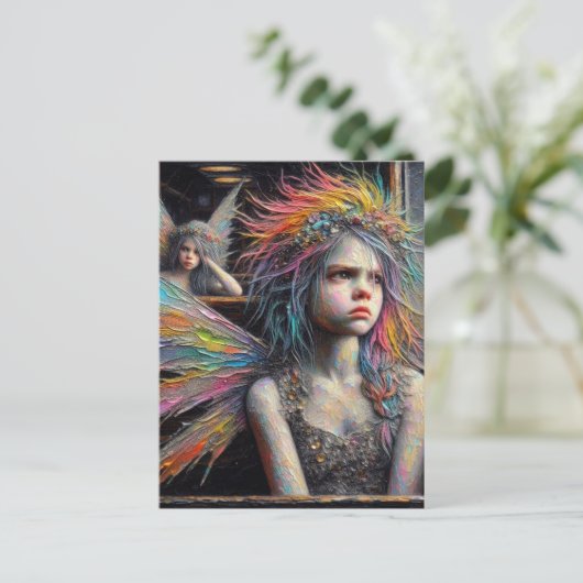 いらだたそうな小さな愛らしい妖精たち ポストカード (スタンド正面)