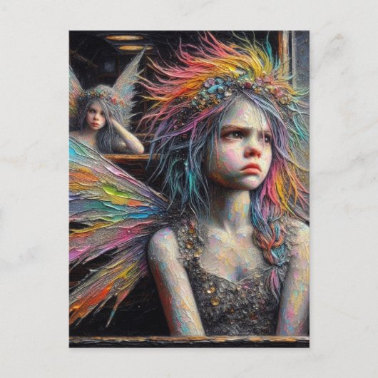 いらだたそうな小さな愛らしい妖精たち ポストカード (正面)