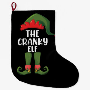いらだつエルフの家族おそろいクリスマスグループ ラージクリスマスストッキング