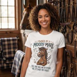 いらだつ雌馬の態度 牧場ライフ ユーモア Tシャツ