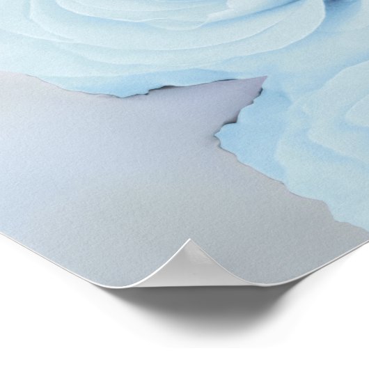 いらっしゃいませ！ほこりっぽい青いバラのアルファベットの座席表 ポスター (角)