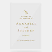 いらっしゃいませ！エレガントクラシックモノグラム アクリルサイン (正面)