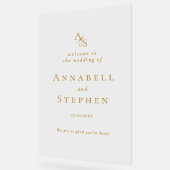 いらっしゃいませ！エレガントクラシックモノグラム アクリルサイン (傾斜)