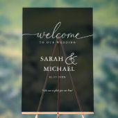 いらっしゃいませ！エレガント透明、黒、結婚s アクリルサイン (ニュートラル)