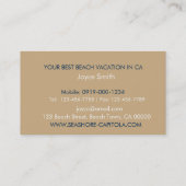 いらっしゃいませ！ビーチサンセットビーチハウスレンタル 名刺 (裏面)