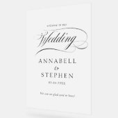 いらっしゃいませ！モダン，書結婚, アクリルサイン (傾斜)