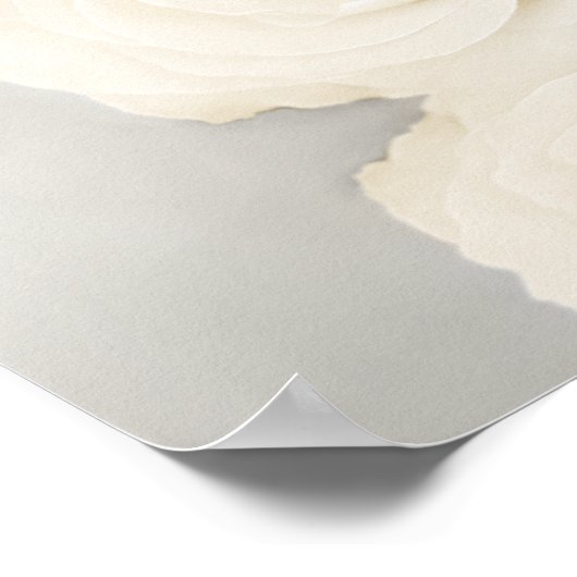 いらっしゃいませ!白いバラのアルファベットの座席表 ポスター (角)