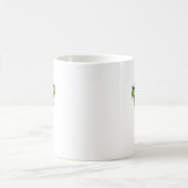 いらっしゃい！スライム！かわいいスライムモンスターがのぞいているデザイン コーヒーマグカップ (中央)