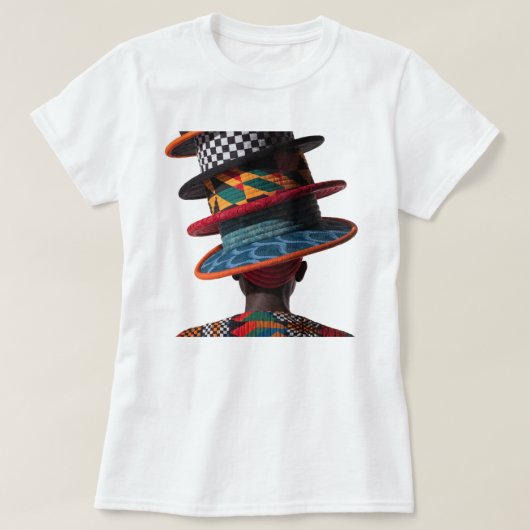 いろいろな帽子をかぶる人 Tシャツ (デザイン正面)