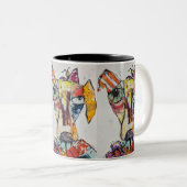 いろいろな色の犬 11oz マグカップ (正面右)