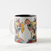 いろいろな色の犬 11oz マグカップ (正面左)
