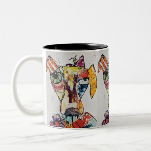 いろいろな色の犬 11oz マグカップ (左)