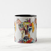 いろいろな色の犬 11oz マグカップ (中央)