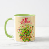 いろいろな野の花のかわいいマグカップ マグカップ (左)