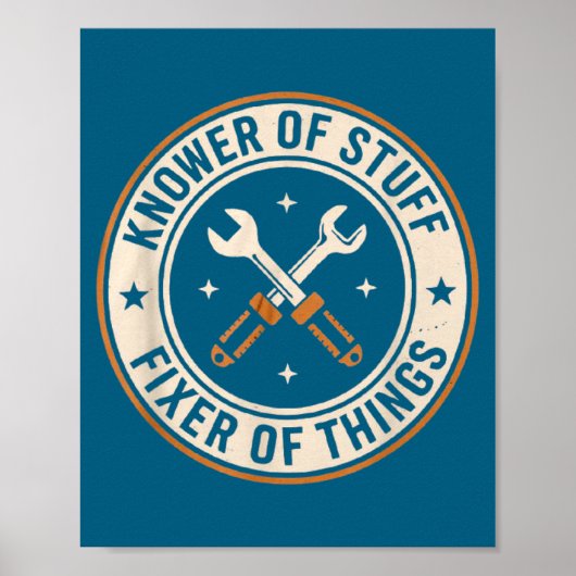 いろいろ知ってる人+何でも直す人 ヴィンテージお父さんユーモア  ポスター (正面)