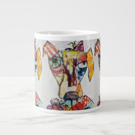 いろんな色の犬 ジャンボコーヒーマグカップ