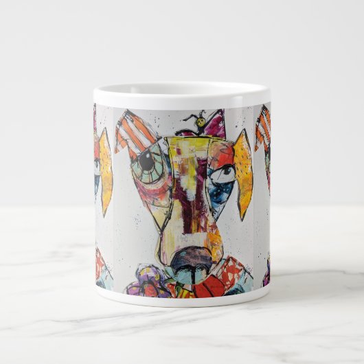いろんな色の犬 ジャンボコーヒーマグカップ (正面)