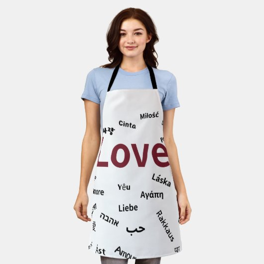 いろんな言語で愛を Apron エプロン (着用した状態)