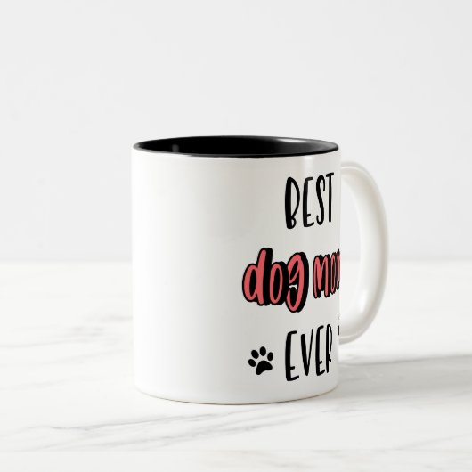 い最高のつも犬のお母さん、誕生日、母の日、犬のお母さん ツートーンマグカップ (正面右)