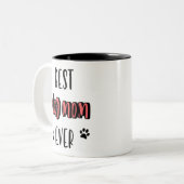 い最高のつも犬のお母さん、誕生日、母の日、犬のお母さん ツートーンマグカップ (正面左)