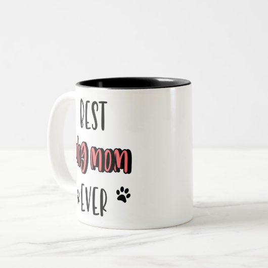 い最高のつも犬のお母さん、誕生日、母の日、犬のお母さん ツートーンマグカップ (正面左)