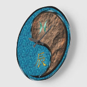 うお座と土の龍 ラージ壁時計 (傾斜)