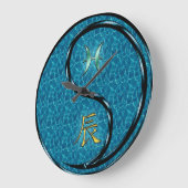 うお座と水のドラゴン ラージ壁時計 (傾斜)