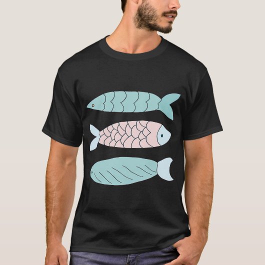 うお座のコミックスタイル Tシャツ (正面)