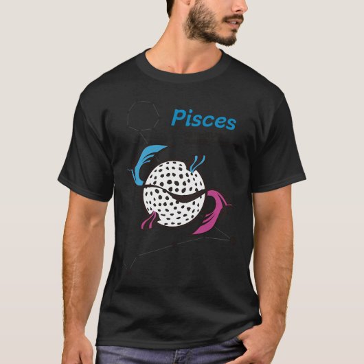 うお座のゾディアックゴルフ オリジナル特許デザイン Tシャツ (正面)