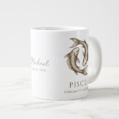 うお座の誕生日&名前入りのマグカップ ジャンボコーヒーマグカップ (正面右)