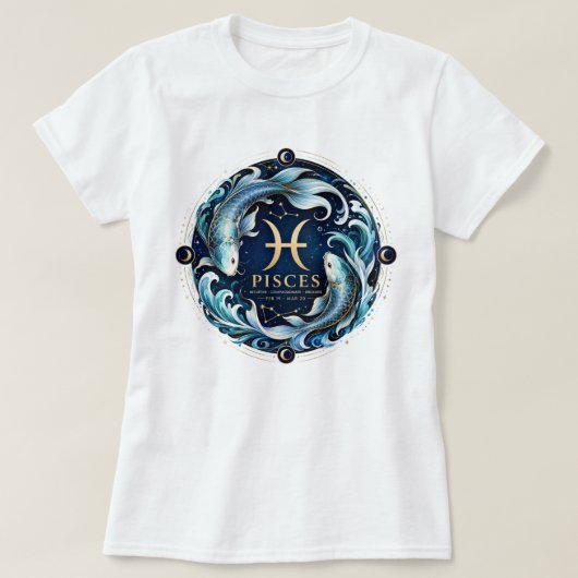うお座の誕生日Tシャツ Tシャツ (デザイン正面)