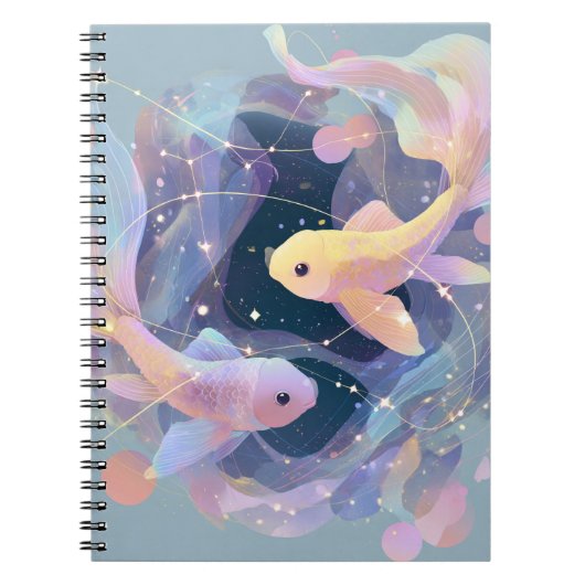 うお座ノート – 夢のような天体の魚 ノートブック (正面)