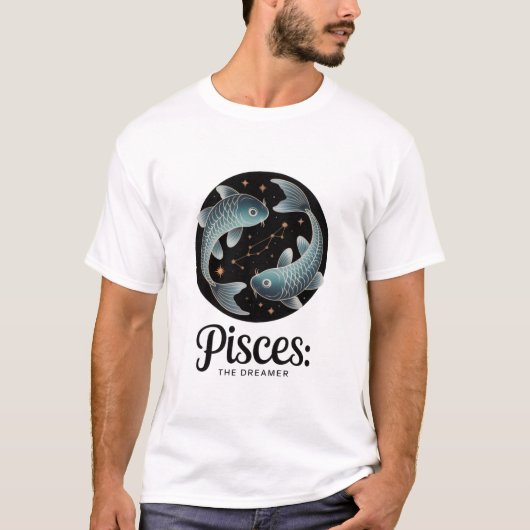 うお座 ザ ドリーマー 星座 美意識 Tシャツ (正面)