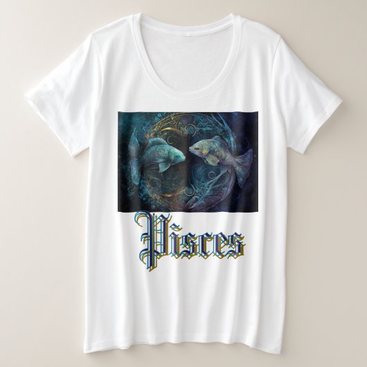 うお座 プラスサイズTシャツ (デザイン正面)