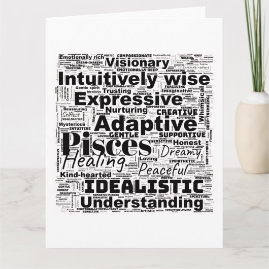 うお座 ワード クラウド 占星術 インスピレーション カード (正面)