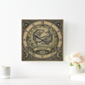 うお座 ヴィンテージ 星座 壁掛け時計 スクエア壁時計 (ホーム)