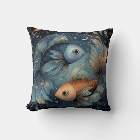 うお座 魚 占星術 天体 誕生日 クッション (正面)