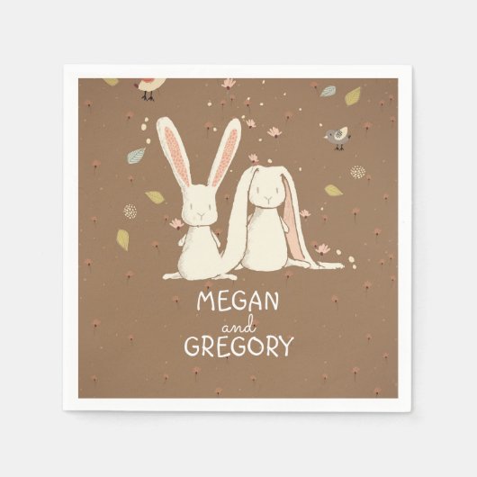 うさぎかわいい スタンダードカクテルナプキン (正面)
