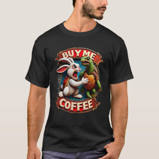 うさぎがスピード買アップ：私コーヒー！コーヒ買ーを飲む Tシャツ