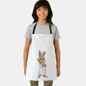 うさぎがパン屋の転がピンで エプロン (インサイチュ)