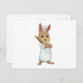 うさぎがパン屋の転がピンで ポストカード (正面/裏面)