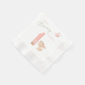 うさぎが1歳のデザート用ナプキン 縁ありカクテルナプキン (角)