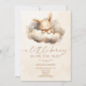 うさぎさんがやってくる！雲のベビーシャワー 招待状 (正面)