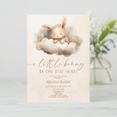 うさぎさんがやってくる！雲のベビーシャワー 招待状 (スタンド正面)