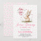 うさぎさんのお誕生日パーティー 招待状 (正面/裏面)