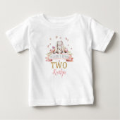 うさぎさんのお誕生日 おめでとう！2歳の誕生日 ベビーTシャツ (正面)
